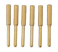 Punte per affilare motosega, 4,8 mm, 5,5 mm, per smerigliatrice elettrica a catena, placcate dure, per utensili rotanti, kit di limatura della catena, confezione da 6 (4,8 mm)