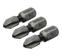 Punte per cacciavite a percussione Phillips PH2 x 25 mm (confezione da 3)