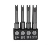Punte per cacciavite di sicurezza da 50 mm con punte triangolari Y e U per elettronica e smontaggio di giocattoli da 1/4 di pollice con codolo esagonale, set da 5 pezzi (tipo U)