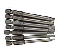 Punte per cacciavite di sicurezza Torx extra lunghe da 75 mm, 7 pezzi, T8 a testa cava magnetica, in lega di acciaio resistente all'usura per riparazione e montaggio auto