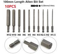 Punte per cacciavite esagonali 1/4 di pollice 100 mm 10 pezzi alta durezza prati