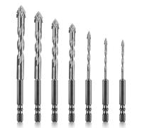 Punte per Gres Porcellanato 7 Pezzi Set di Punte per Piastrelle Ø 3-12 mm Set Pu