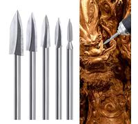 Punte per incisione in legno, 5 Pz Set di Strumenti per Intaglio per Accessori per Utensili Rotanti con Asta da 1/8 pollice Adattatore Universale per Utensili Rotanti