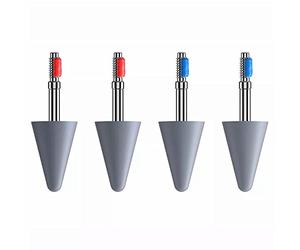 Punte per penna stilo, punte di ricambio per penna stilo compatibili per Huawei M-Pencil/HONOR Magic-Pencil Touch Screen Penna stilo Punta disco S-Pen Pennino per matita (2pcs red X 2pcs blue)