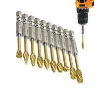 Punte per sbavature, taglio sbavature,Set di strumenti per smerigliatrice in acciaio al tungsteno 10 | gambo da 1/4 pollici di servizio per progetti di artigianato in incisione