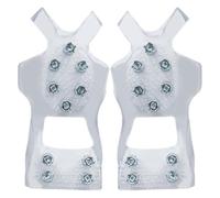 Punte per scarpe invernali con 10 punte antiscivolo, antiscivolo per scarpe, adatte per escursioni, scarpe da indossare, facili da indossare, attività invernali all'aria aperta