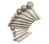 Punte per smerigliare diamantate, punte per unghie Spherical Diamond Grinding Bits 3mm/6mm Shank Head Size 4-25mm Silver Pack Of 5(6x20mm)