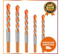 Punte per Trapani Professionali x5 Punte per Foratura Ceramica Calcestruzzo Muro