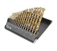 Punte per trapano in metallo HSS-TiN 1,0-10,0 mm, set di 19 pezzi.