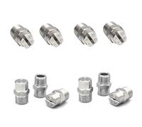 Punte per ugello a spruzzo, ugello piatto in acciaio inox 1/8 1/4 BSPT filettatura maschio angoli multipli confezione da 10 (filettatura esterna 1/8 9,5 mm (diametro foro 2,0 mm), 80°)