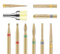 Punte per unghie diamantate per cuticole: 10 pezzi da 3/32 "Kit di punte per unghie per trapano per unghie E-File per gel acrilico manicure pedicure - Strumenti per la cura delle unghie in salone e a