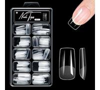 Punte per unghie francesi per unghie acriliche piene/metà copre punte finte artificiali con custodia trasparente colle acriliche sull'unghia