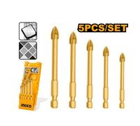 Ingco Set 5 punte per vetro e piastrelle AKD7058 – 4mm 5mm 6mm 8mm 10mm