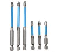 Punte speciali per cacciavite a croce per elettricista, set driver interruttore presa FPH2, acciaio legato nero fosfatato, lunghezza 65 mm e 110 mm, kit da 6 pezzi