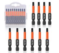 Punte T20, Torx Bit T20, assortimento di punte S2, lunghezza: 50 mm, 10 pezzi