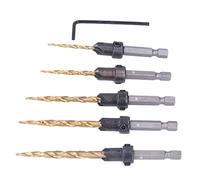 Punte Trapano Coniche, 5 Pezzi/Set Set di Punte Trapano per Svasatore Punte Trapano per Lavello per la Lavorazione del Legno Punte Trapano Coniche con Codolo