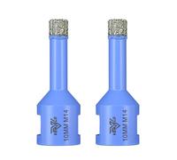 Punte Trapano Diamantate 10mm - 2 Pezzi Punta a Tazza con Filettatura M14 Foratura a Secco per Piastrelle Ceramica Porcellana Granito Marmo VENJELD
