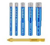 Punte trapano diamantate 5-12mm set per gres, marmo, vetro e piastrelle