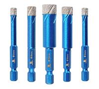 Punte Trapano Diamantate 6 6 8 10 12mm - BRSCHNITT foretto diamantato per Gres Porcellanato Piastrelle Ceramica granito Marmo(5 pezzi).