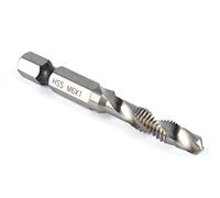 Punte Trapano Maschi Countersink Tap Drill Bit HSS M6 Inserto per Maschio Combinato a Macchina, Punte ad Attacco Esagonale 1/4" Maschiatore a Vite con Scanalature Spirale per Forare, Maschiare