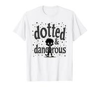 Punteggiato e Pericoloso: Ragazzo dei Cartoni Animati giocoso Troublemaker Maglietta, Uomo, Bianco, 5XL