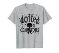 Punteggiato e Pericoloso: Ragazzo dei Cartoni Animati giocoso Troublemaker Maglietta, Uomo, Grigio Melange, 6XL