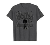 Punteggiato e Pericoloso: Ragazzo dei Cartoni Animati giocoso Troublemaker Maglietta, Uomo, Grigio Scuro, M