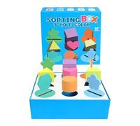 Punteggio Sorter A Forma - Colore In Legno A 9 Slot E Scatola Di Smistamento Di Forma | Giocattolo Puzzle Educativo Per Bambini Piccoli, Attività Di Apprendimento Interattivo, Uso Della Scuola Matern
