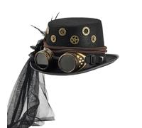 Puntelli decorativi punk per foto con cappelli Steampunk in velo di rete pe | Cappello a cilindro alto per feste di trucco, spettacoli teatrali, scuola, cosplay, fiere, festival, vacanze