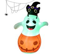 Puntelli del patio del bicchiere dei gonfiabili del fantasma della | Decorazioni da cortile di Halloween con luce e telecomando per balcone porta d'ingresso, prato, patio, portico, giardino