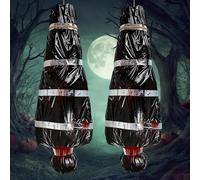 Puntelli di scena per sacrificio cadavere, 1,5 m, decorazioni gonfiabili per Halloween, cadavere finti, interni ed esterni, decorazione di Halloween per case infestate (nero-2)