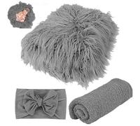 Puntelli per Fotografia Neonato 3 Pezzi/Set Set di Fasce per Avvolgere Una Coperta Soffice, Comodo Tappetino per Avvolgere Fotografia del Bambino