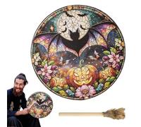 Puntelli per la guarigione del suono di Halloween, con bacchette, tamburo sciamano con battitore in legno, per casa, patio, Halloween