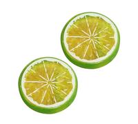 Puntelli realistici a spicchi di limone, set da 2 pezzi per alimenti, verde | Materiali in PVC, decorazione per ristoranti e accessori creativi per lo styling, decorazioni per feste e oggetti di scena