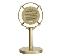 Puntello per Microfono in Stile retrò Classico, Microfono in Plastica Vintage Finto con Supporto, per Fotografia Sul Palco, Microfono Vocale Dinamico per Feste (Oro)