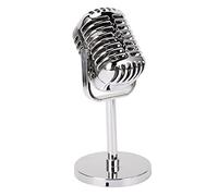 Puntello per Microfono retrò Vintage, Modello Classico di Microfono Finto con Supporto, Decorazione da Tavolo per Palcoscenici, Microfono per Oggetti di Scena per la Fotografia