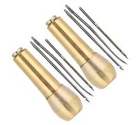 Punteruolo Piegato Cucitrice a Mano 7 × 4 × 2 2 Set Manico in Rame Punteruolo da Cucito Strumento di Riparazione di Scarpe in Pelle Conica Kit di Aghi Artigianali in Pelle