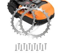 puntes in Acciaio-Inox per Worx Landroid S/M, 2 Puntali per tosaerba robotizzato + 12 Inox-viti per miglioramento de trazione per Tagliaerba, Dimensioni ruotes 205mm