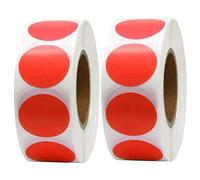 Punti adesivi, 2 rotoli da 1000 adesivi a punti rotondi da 1 pollice, a colorati autoadesivi, etichetta scrivibile per buste, artigianato, progetti scolastici, rosso colorato