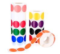 Punti Adesivi Colorati, 5000 Pezzi/10 Rotoli di Etichette Adesive Rotonde 25mm, Marcatori Colorati Autoadesivi, Etichette Adesive per DIY, Ufficio, Calendario
