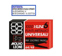 Punti Metallici Universali Molho Leone per Cucitrice Passo 64/48, Confezione Da