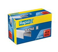 Punti Rapid Super Strong Textile - 43/8 - acciaio zincato - per tessuti - metallo - Rapid - conf. 10000 pezzi Quantita min. 1