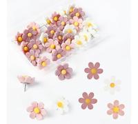 Puntine A Forma Di Fiore Da 50 Pezzi, Puntine Creative, Puntine Decorative, Puntine Carine, Puntine Per Bacheche, Puntine Per Fissaggio Carta