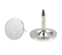 Puntine a testa piatta, 100 puntine resistenti, decorative for pareti, bacheche in sughero for mobili e bollettini - Tappezzeria 9,5 mm x 10 for ufficio domestico uso fai-da-te, argento