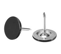 Puntine a testa piatta, 50 puntine resistenti, decorative for pareti, bacheche in sughero for mobili e bollettini - Tappezzeria 11 mm x 13 for ufficio domestico uso fai da te, nero