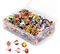 Puntine per Pollice Con Bandiera Nazionale, 100 Pezzi Puntine Del Mondo, Spille