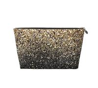 Puntini dorati in oro nero glitterato, Borsa da toilette Borsa per trucco Borsa per cosmetici Borsa da toilette da viaggio portatile