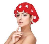 Puntini rossi e bianchi,Cuffia da notte elastica in raso per adulti, fascia per capelli in seta regolabile, cuffia da notte elastica per donne