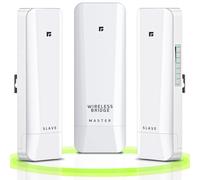 Punto a punto/multipunto, ponte wireless esterno da 5,8 GHz per fornire comunicazioni di rete per negozi, fienili, garage, set preconfigurato a lunga distanza da 3 km. (confezione da 3 km)