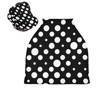 Punto Bianco Nero Art Passeggino Tettoia Copri Seggiolino Copertura Infermieristica Auto per Bambini per L'Allattamento Al Seno Morbido Traspirante Elastica Tettuccio